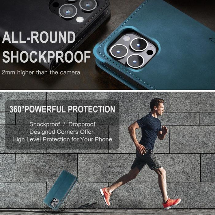 Caseme - CASEME 013 Flip Wallet Case iPhone 14 Pro Max 6.7 tum Blå