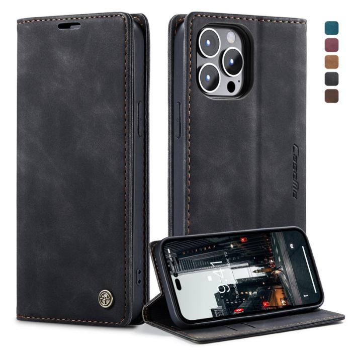 Caseme - CASEME 013 Flip Wallet Case iPhone 14 Pro Max 6.7 tum - Svart