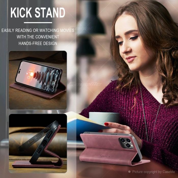 Caseme - CASEME 013 Flip Wallet Case iPhone 14 Pro Max Röd