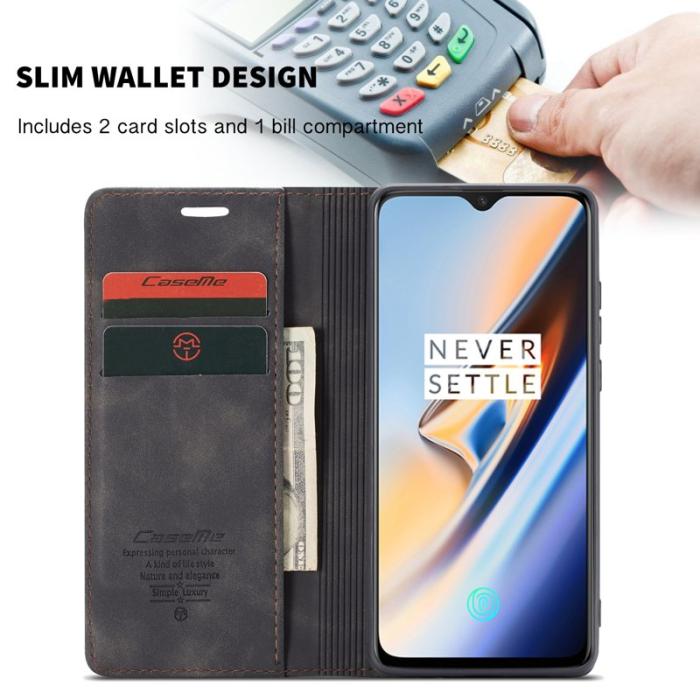 Caseme - CASEME 013 Flip Wallet Fodral för OnePlus 7 - Svart