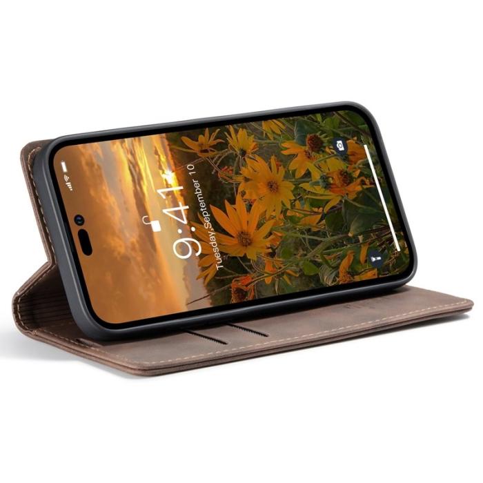 Caseme - CASEME 013 Flip Wallet Skal till iPhone 14 Pro Max - Kaffe
