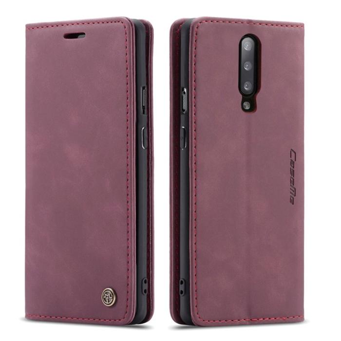 Caseme - CASEME 013 för OnePlus 7 Pro Fodral PU Läder Vinröd