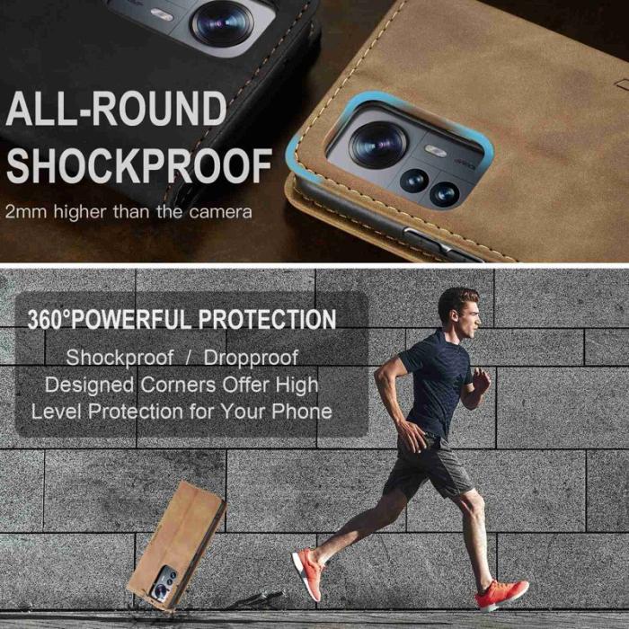 Caseme - CASEME 013 för Xiaomi 12 Lite 5G Plånboksfodral Brun