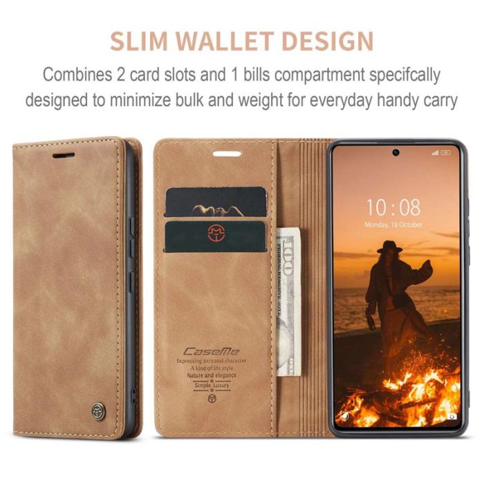 Caseme - CASEME 013 för Xiaomi 12 Lite 5G Plånboksfodral Brun