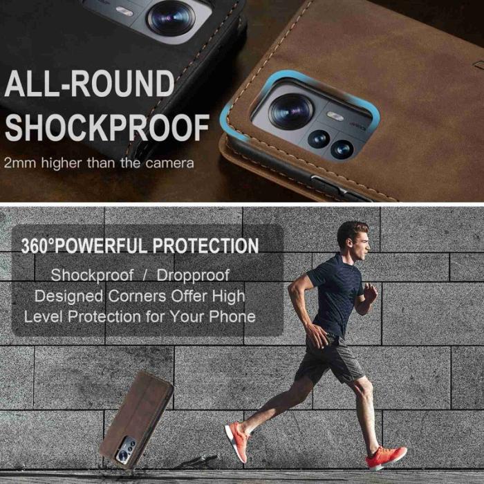 Caseme - CASEME 013 för Xiaomi 12 Lite 5G Plånboksfodral - Kaffe