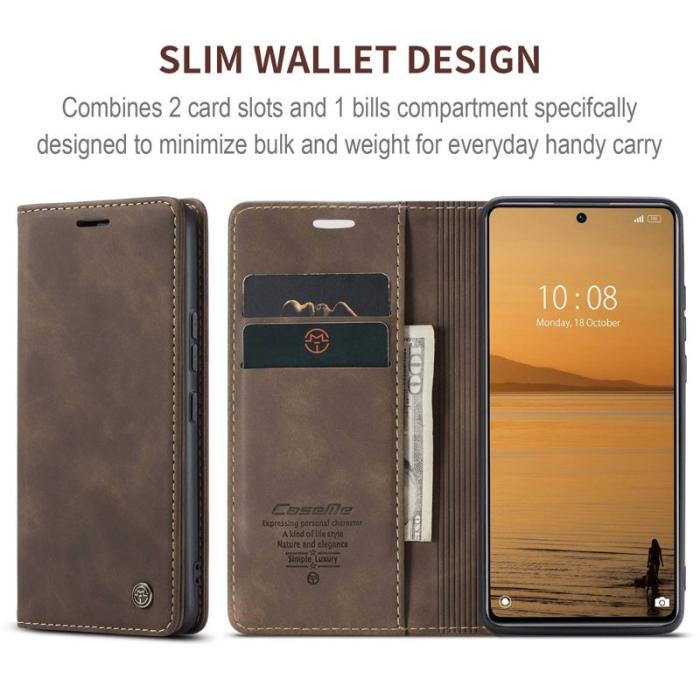 Caseme - CASEME 013 för Xiaomi 12 Lite 5G Plånboksfodral - Kaffe