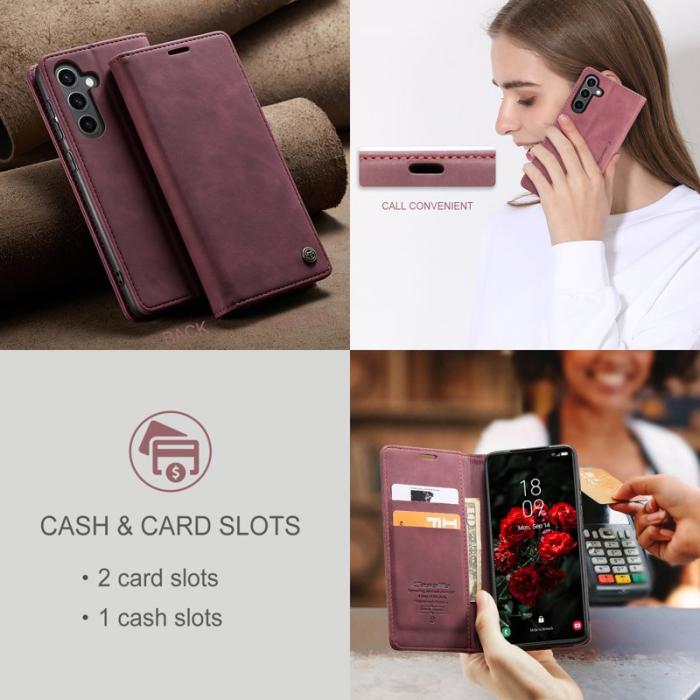 Caseme - CASEME 013 Fodral till Samsung Galaxy S25+ i läder - Röd