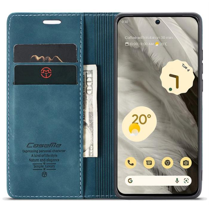 Caseme - CASEME 013 Google Pixel 8 Mobilskal Magnetiskt KonstLäder - Blå