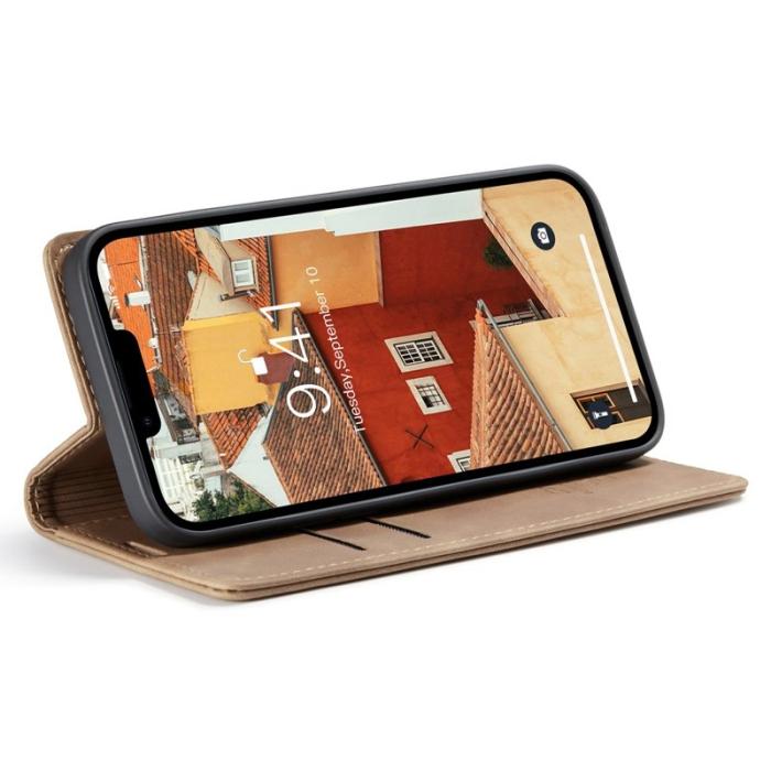 Caseme - CASEME 013 iPhone 14 Plus Skal Shockproof Läderfoder Brun