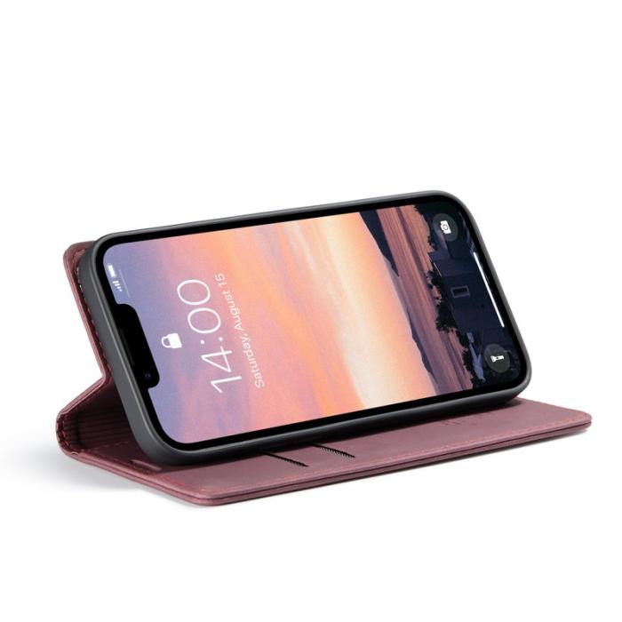 Caseme - CASEME 013 iPhone 16e Wallet Case PU Läder Fodral Röd