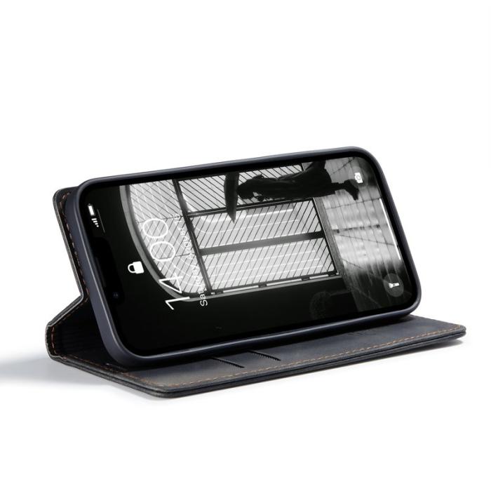 Caseme - CASEME 013 iPhone 16e Wallet Case PU Läder Fodral - Svart