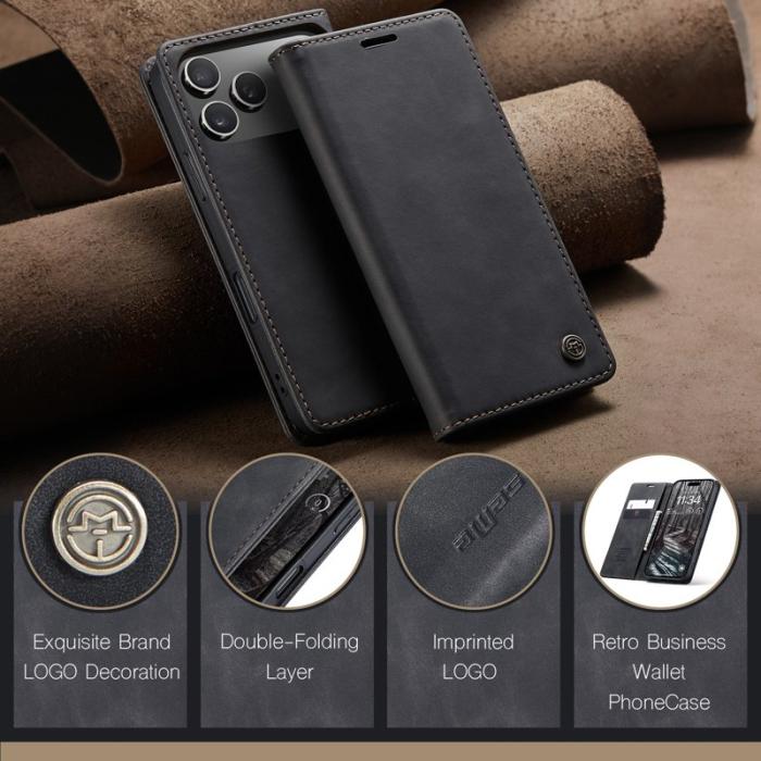 Caseme - CASEME 013 iPhone 17 Pro Wallet Case PU Läder Fodral - Svart