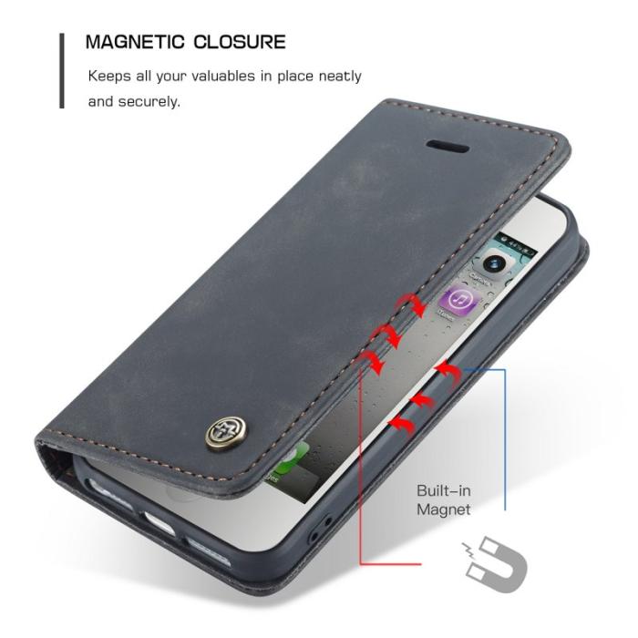 Caseme - CASEME 013 iPhone 5s/SE Fodral med kortplats Läder Svart