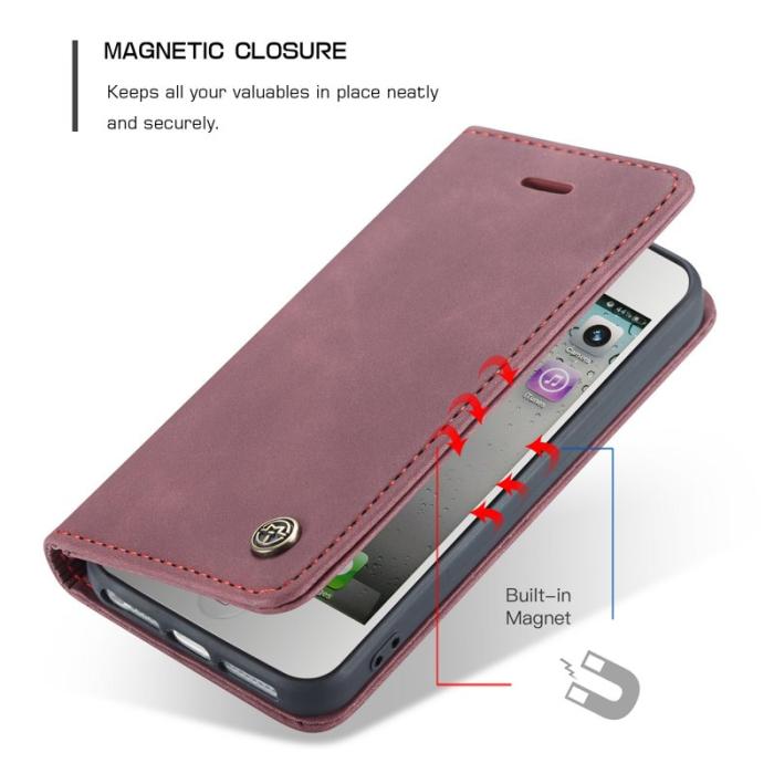 Caseme - CASEME 013 iPhone 5s/SE Fodral med kortplats Röd