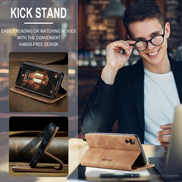 Caseme - CASEME 013 iPhone XR Skal i PU-läder - Khaki