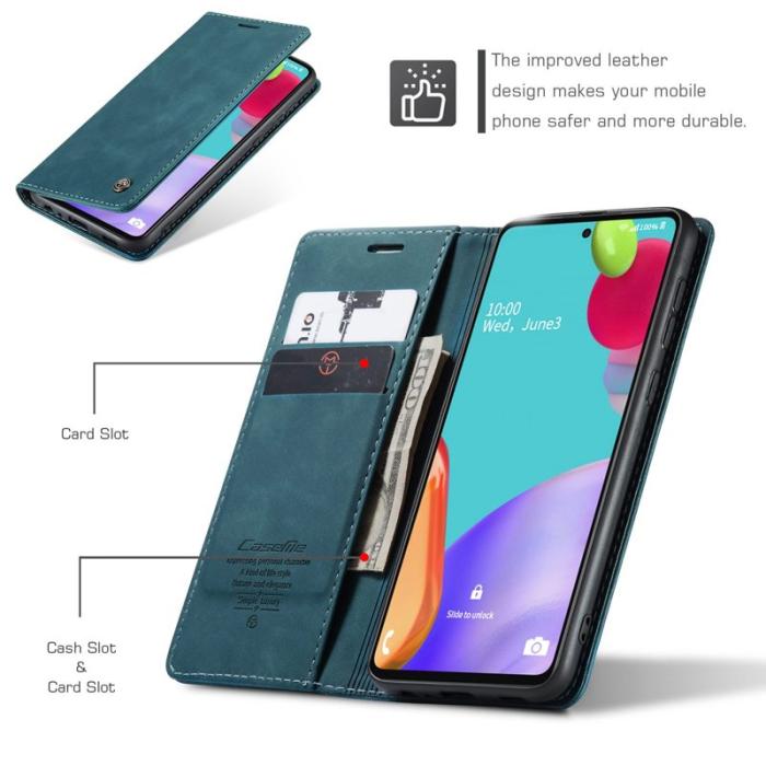 Caseme - CASEME 013 Läderfodral för Samsung Galaxy A52 5G - Blå