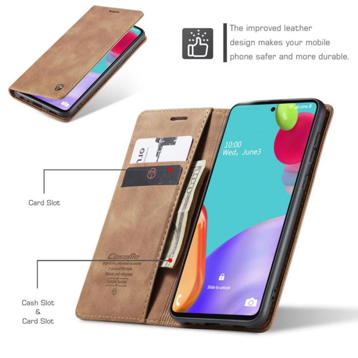 Caseme - CASEME 013 Läderfodral till Samsung Galaxy A52 5G - Brun