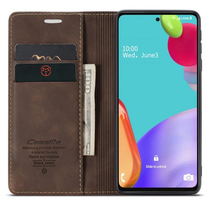 Caseme - CASEME 013 Läderfodral till Samsung Galaxy A52 5G - Kaffe