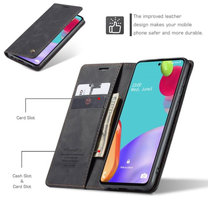 Caseme - CASEME 013 Läderfodral till Samsung Galaxy A52 5G - Svart