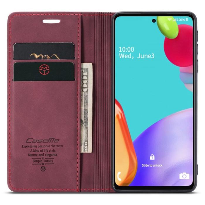 Caseme - CASEME 013 Läderfodral till Samsung Galaxy A52 5G - Vinröd