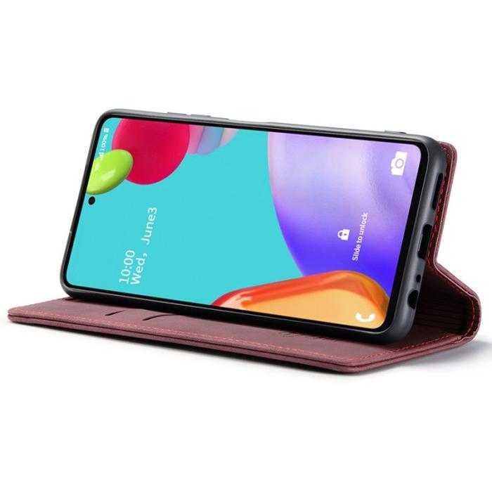 Caseme - CASEME 013 Läderfodral till Samsung Galaxy A52 5G - Vinröd
