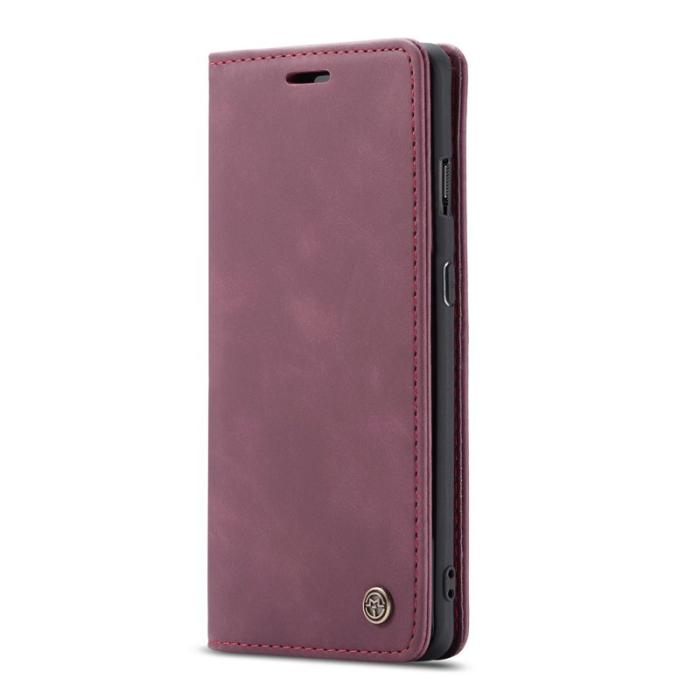 Caseme - CASEME 013 Leather Flip Wallet Case för OnePlus 7 - Vinröd