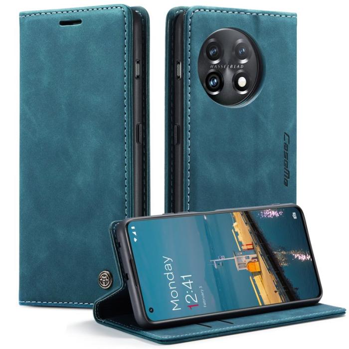Caseme - CASEME 013 OnePlus 11 5G Skal Magnetisk Flip PU Läder Blå