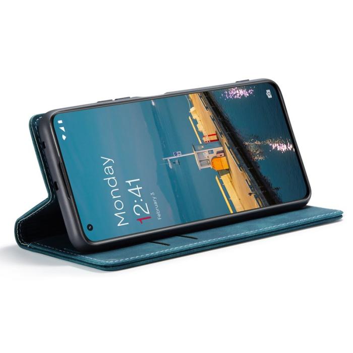 Caseme - CASEME 013 OnePlus 11 5G Skal Magnetisk Flip PU Läder Blå