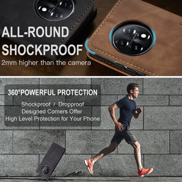 Caseme - CASEME 013 OnePlus 11 5G Skal Magnetisk Flip PU Läder Svart