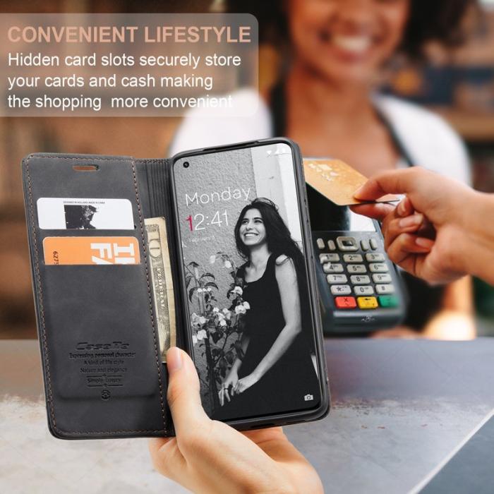 Caseme - CASEME 013 OnePlus 11 5G Skal Magnetisk Flip PU Läder Svart