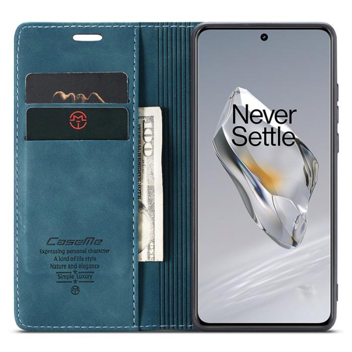 Caseme - CASEME 013 OnePlus 12 5G Skal Business Stil med Kortfack Blå