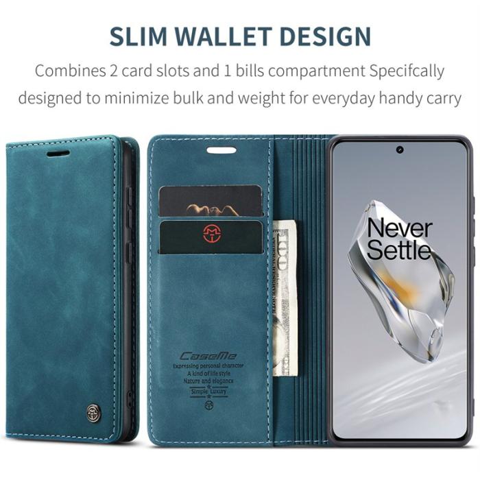Caseme - CASEME 013 OnePlus 12 5G Skal Business Stil med Kortfack Blå