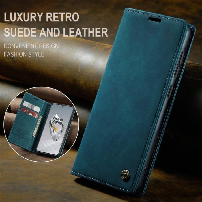 Caseme - CASEME 013 OnePlus 12 5G Skal Business Stil med Kortfack Blå