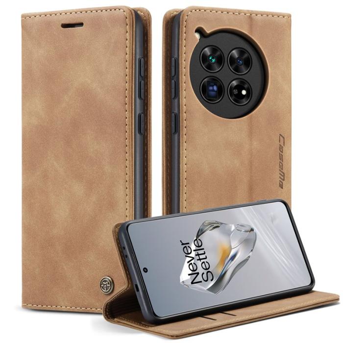 Caseme - CASEME 013 OnePlus 12 5G Skal Business Stil med Kortfack - Brun