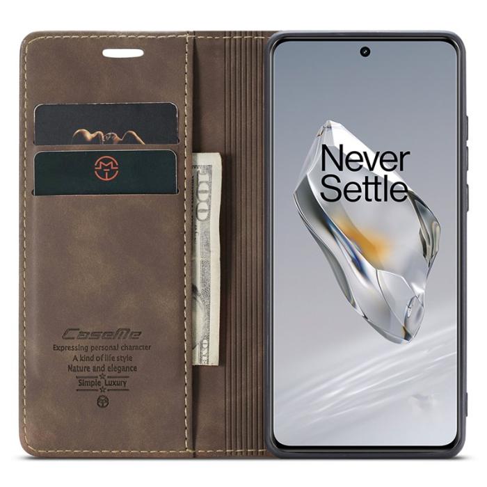 Caseme - CASEME 013 OnePlus 12 5G Skal Business Stil med Kortfack - Kaffe