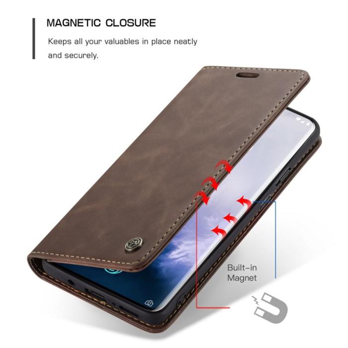 Caseme - CASEME 013 OnePlus 7 Pro Fodral Auto-absorberande Kaffe