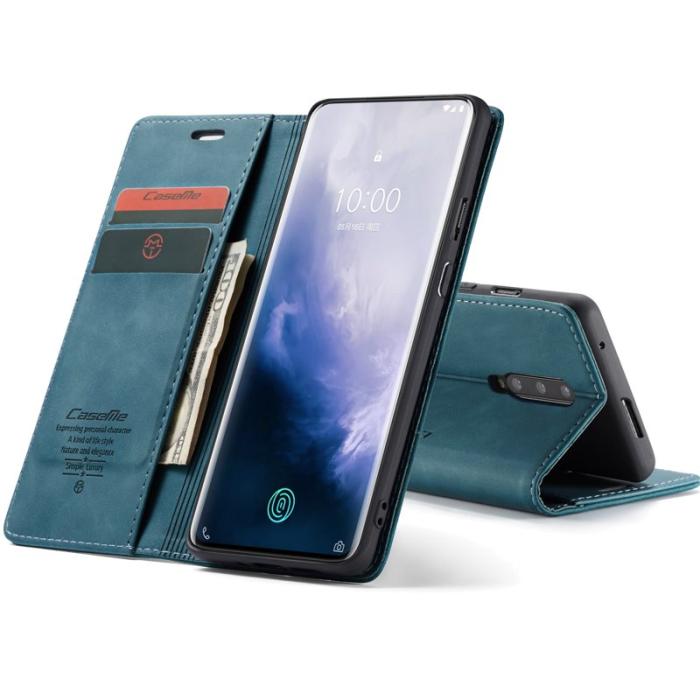 Caseme - CASEME 013 OnePlus 7 Pro Skal Auto-absorberande PU Läder Blå