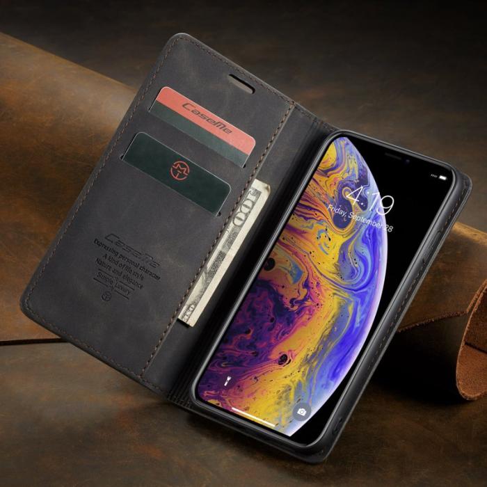 Caseme - CASEME 013 PU Läder Plånboksfodral till iPhone XS Max - Svart