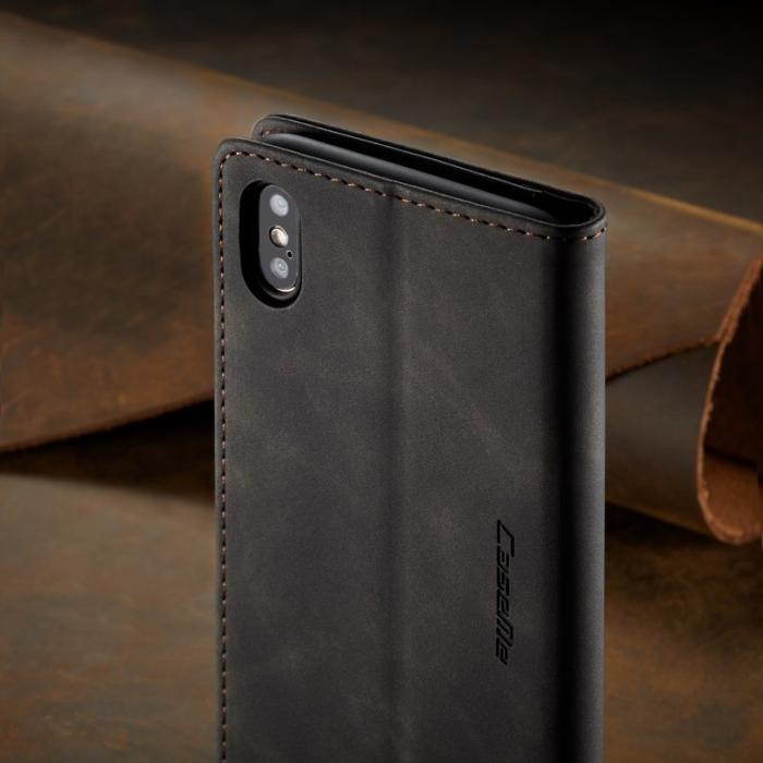 Caseme - CASEME 013 PU Läder Plånboksfodral till iPhone XS Max - Svart