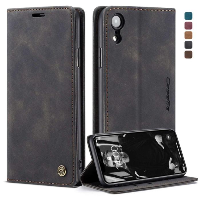 Caseme - CASEME 013 PU Leather Flip Stand Skal för iPhone XR - Svart