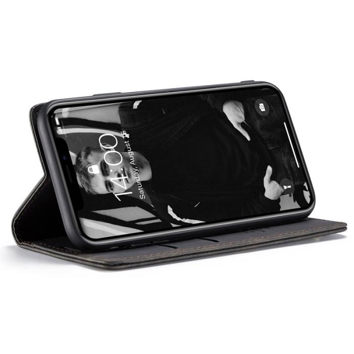 Caseme - CASEME 013 PU Leather Flip Stand Skal för iPhone XR - Svart