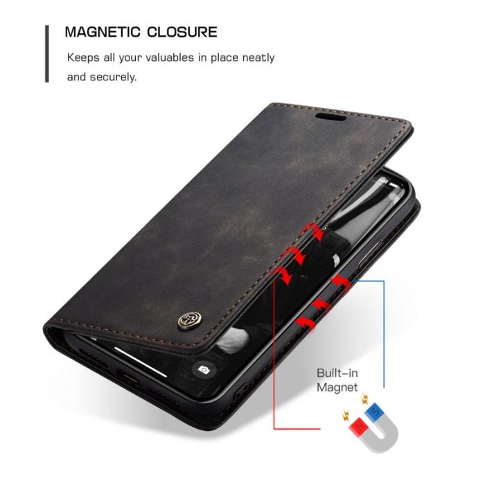 Caseme - CASEME 013 PU Leather Flip Stand Skal för iPhone XR - Svart