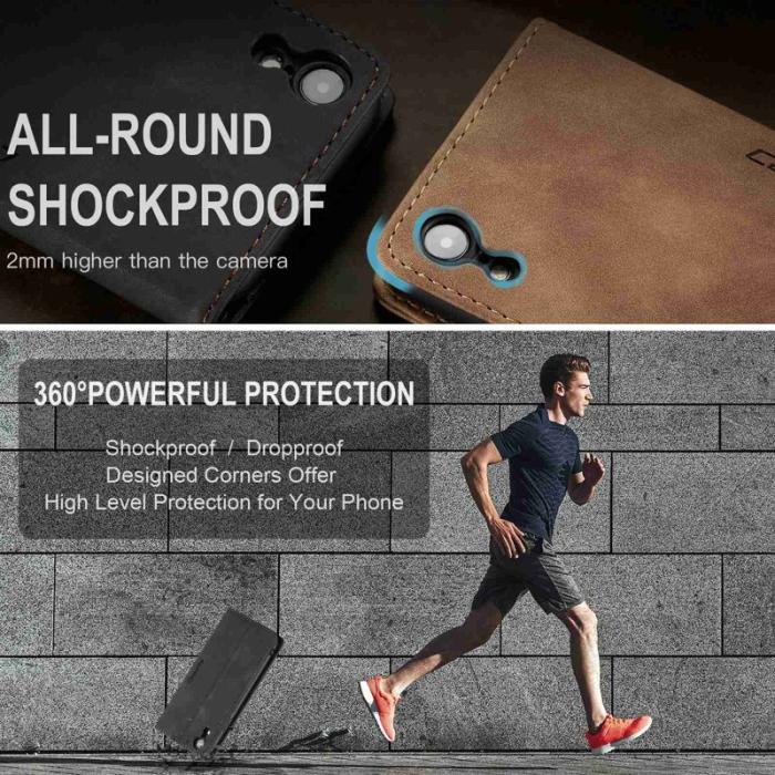 Caseme - CASEME 013 PU Leather Flip Stand Skal för iPhone XR - Svart