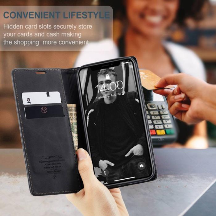 Caseme - CASEME 013 PU Leather Flip Stand Skal för iPhone XR - Svart