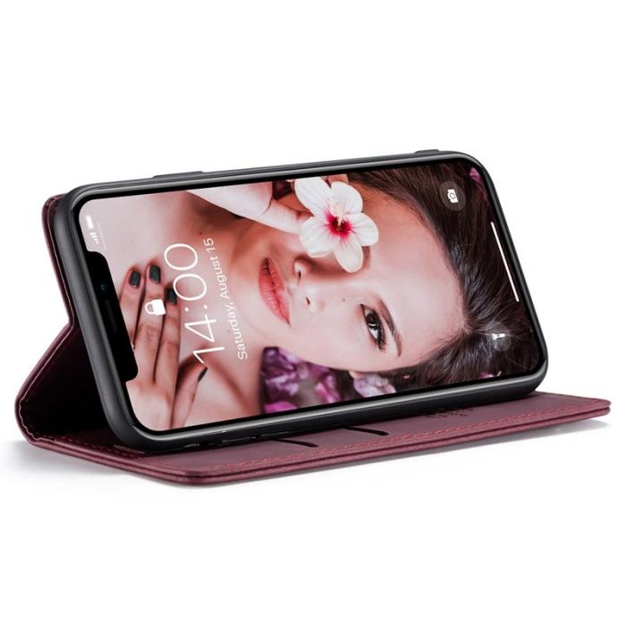 Caseme - CASEME 013 PU Leather Fodral för iPhone XR 6.1 tum - Vinröd