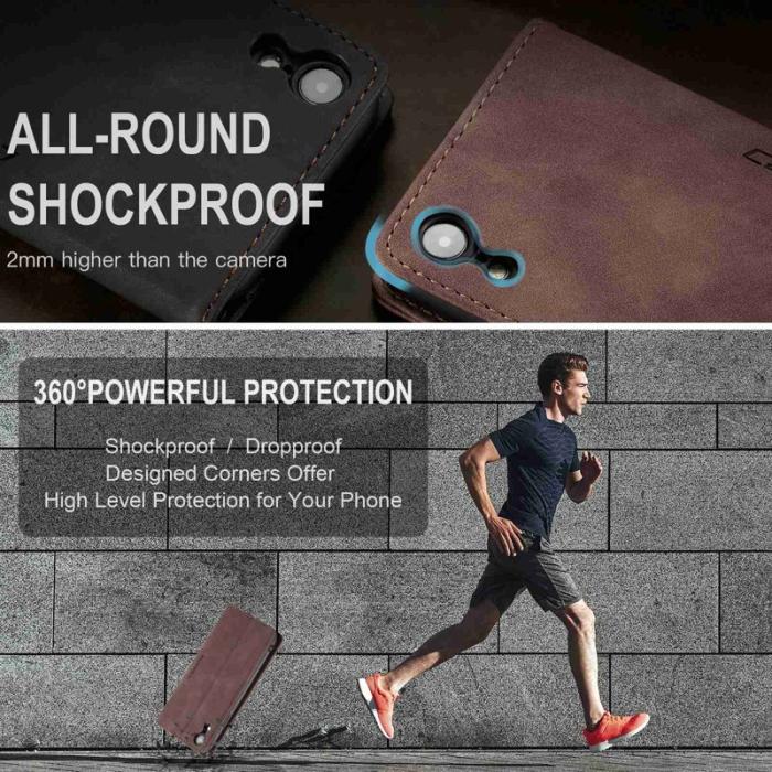 Caseme - CASEME 013 PU Leather Wallet Cover för iPhone XR - Kaffe