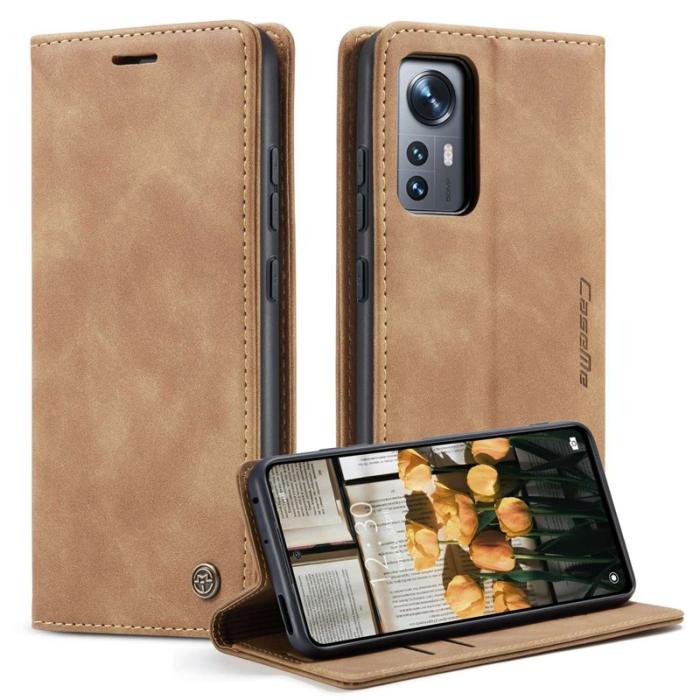 Caseme - CASEME 013 Series Fodral för Xiaomi 12 5G - Brun PU Läder