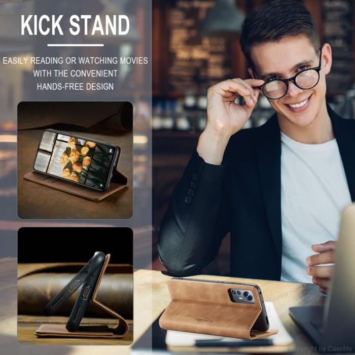 Caseme - CASEME 013 Series Fodral för Xiaomi 12 5G - Brun PU Läder