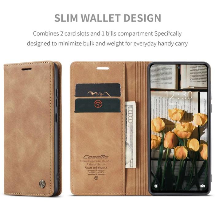 Caseme - CASEME 013 Series Fodral för Xiaomi 12 5G - Brun PU Läder