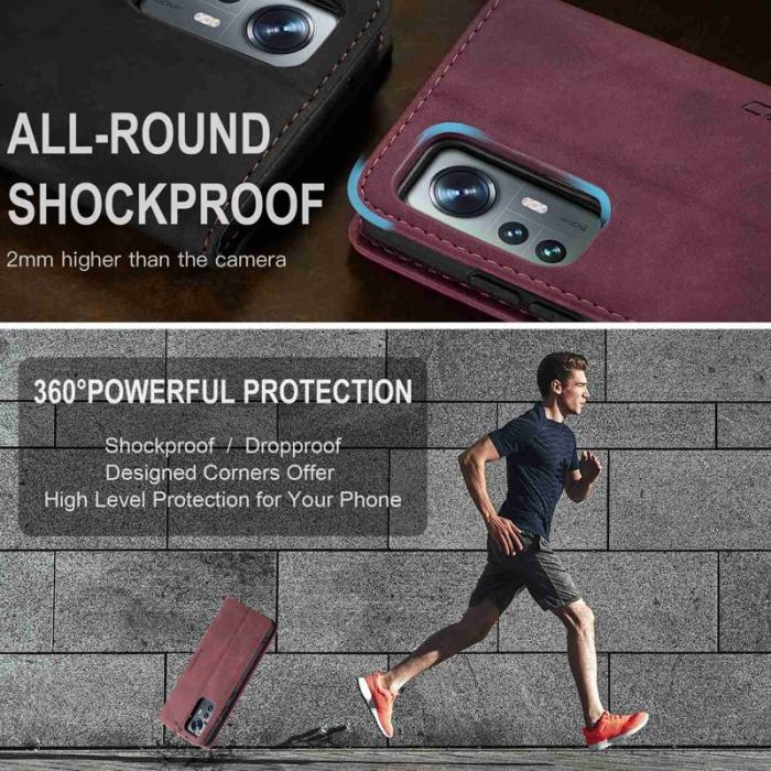 Caseme - CASEME 013 Series Fodral för Xiaomi 12 5G - Vinröd